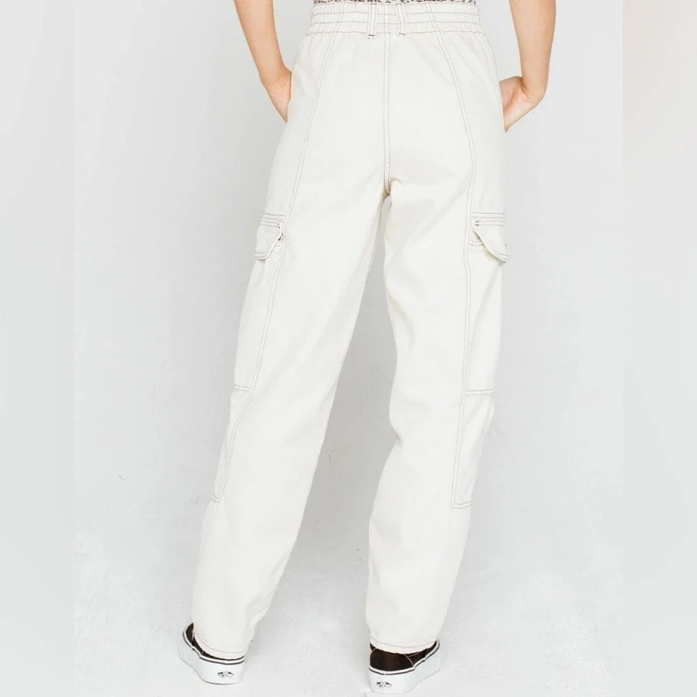 Urban Outfitters BDG Relaxed Skate Cargo‎ Jean 27 Off White Ivory Baggy Utility